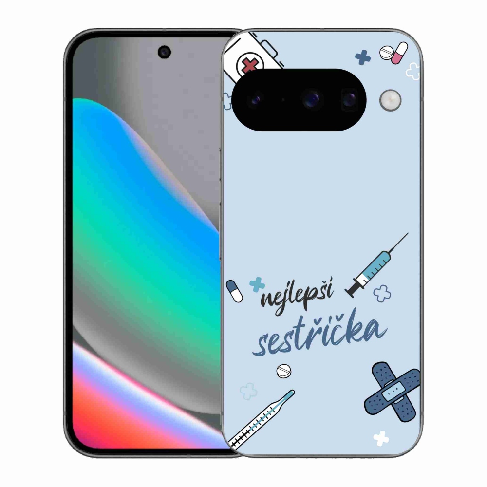Gelový kryt mmCase na Google Pixel 10 - nejlepší sestřička modré pozadí