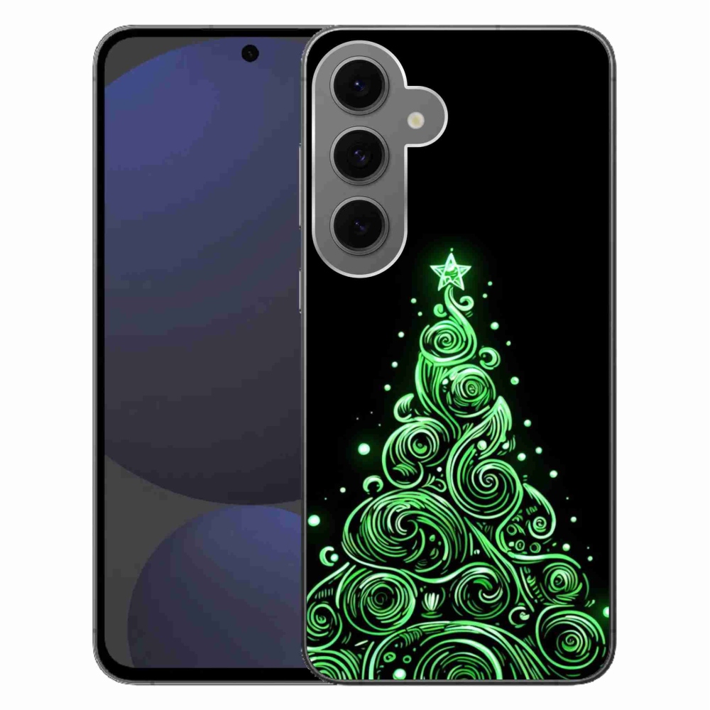 Gelový kryt mmCase na Samsung Galaxy S24 FE - neonový vánoční stromek 3