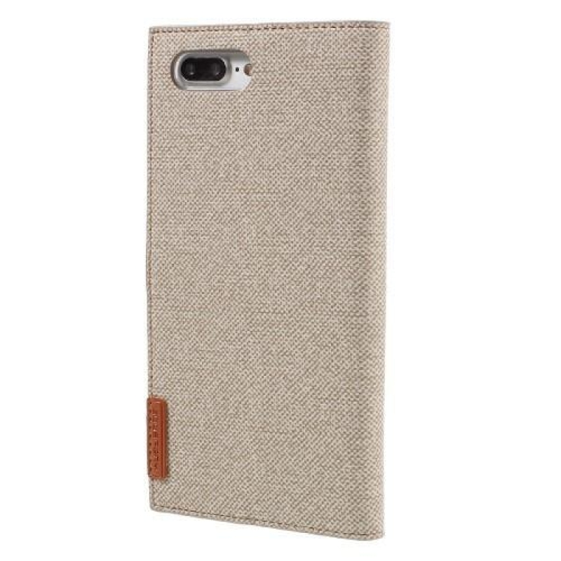 Milano PU kožené pouzdro na iPhone 8 Plus a iPhone 7 Plus - khaki