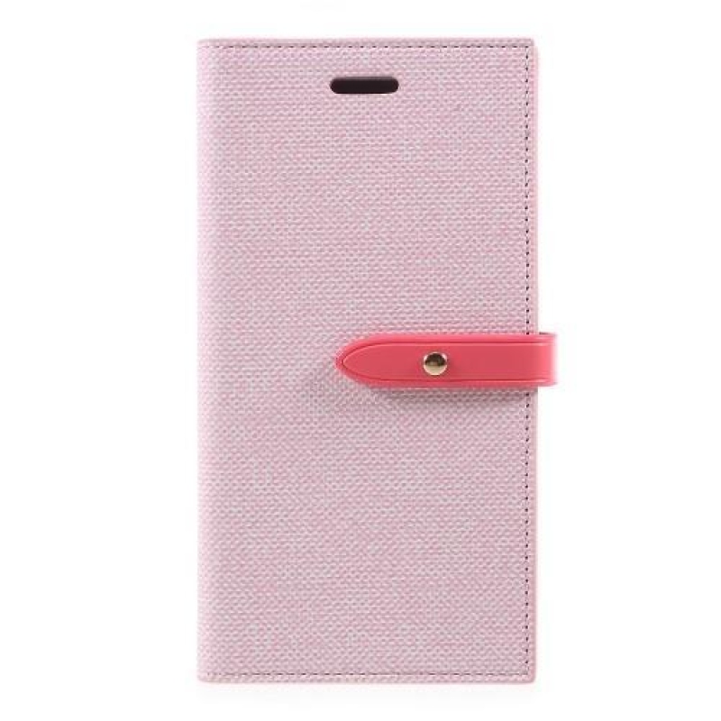 Milano PU kožené zapínací pouzdro na iPhone X - růžové