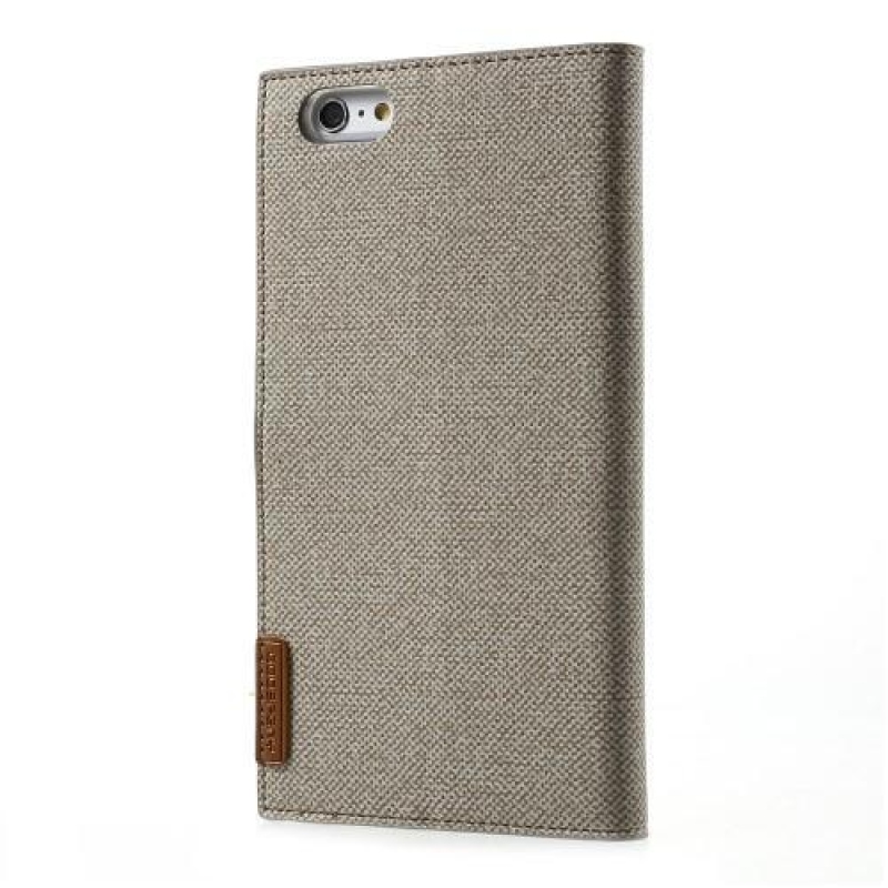 Milano stylové PU kožené pouzdro na iPhone 6s Plus a 6 Plus - khaki