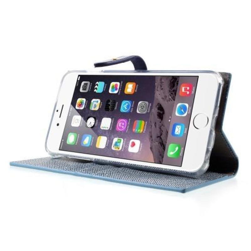 Milano stylové PU kožené pouzdro na iPhone 6s Plus a 6 Plus - modré