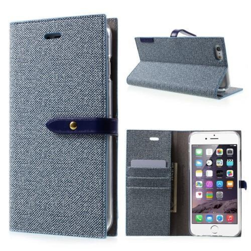 Milano stylové PU kožené pouzdro na iPhone 6s Plus a 6 Plus - modré
