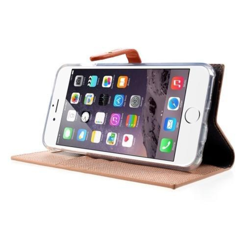 Milano stylové PU kožené pouzdro na iPhone 6s Plus a 6 Plus - oranžové