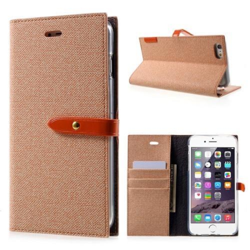 Milano stylové PU kožené pouzdro na iPhone 6s Plus a 6 Plus - oranžové