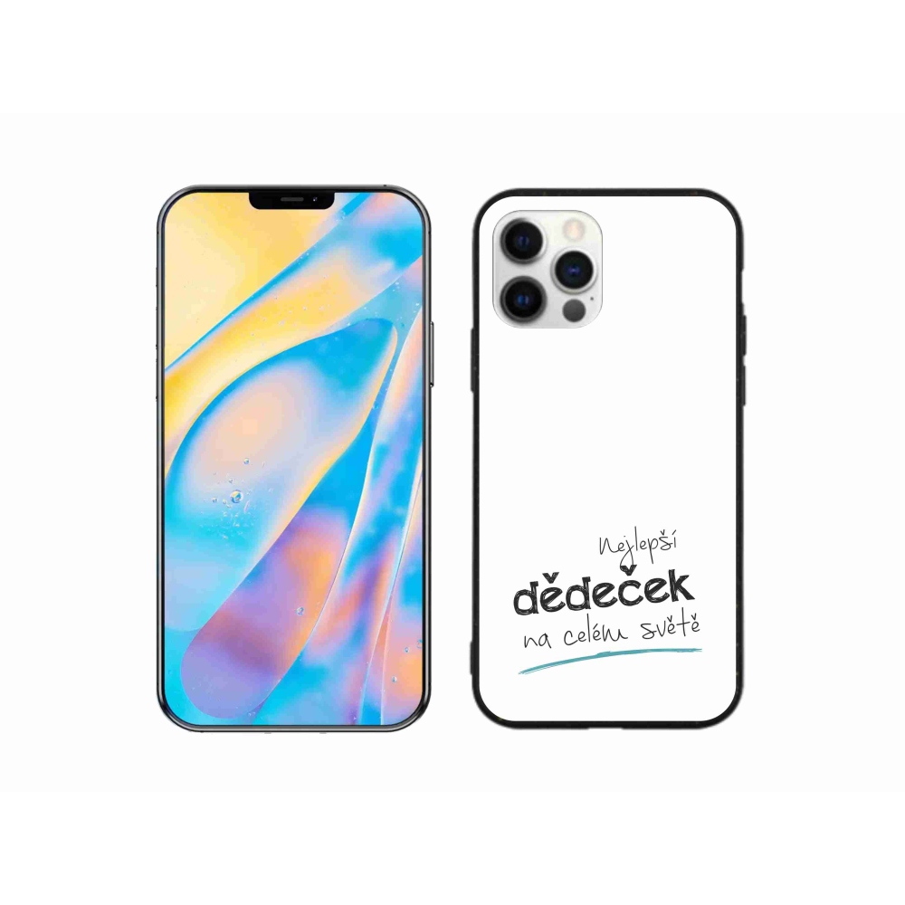 Gelový kryt mmCase na iPhone 12 - nejlepší dědeček 3 bílé pozadí