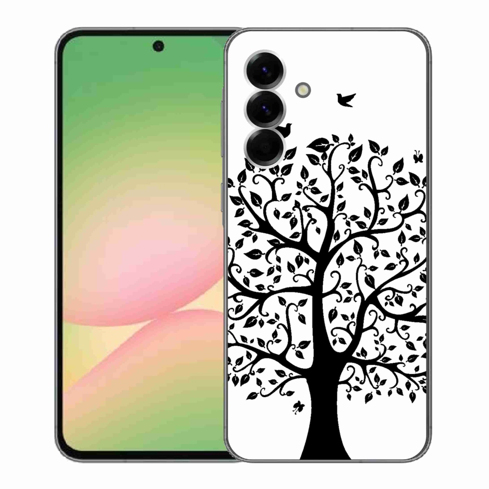 Gelový kryt mmCase na Samsung Galaxy A56 5G - černobílý strom