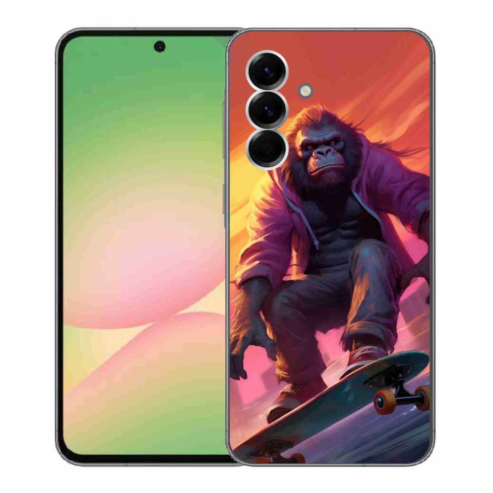 Gelový kryt mmCase na Samsung Galaxy A56 5G - gorila na skateboardu