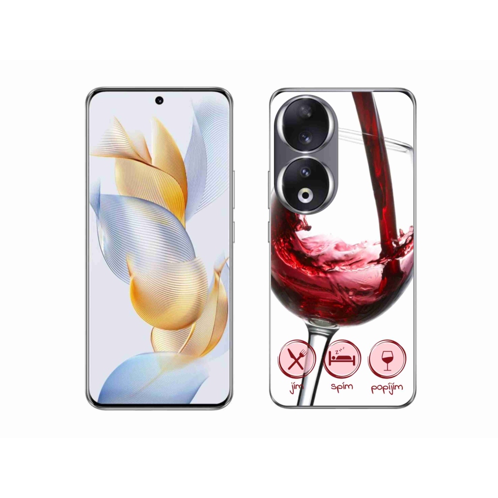 Gelový obal mmCase na Honor 90 - sklenička vína červené