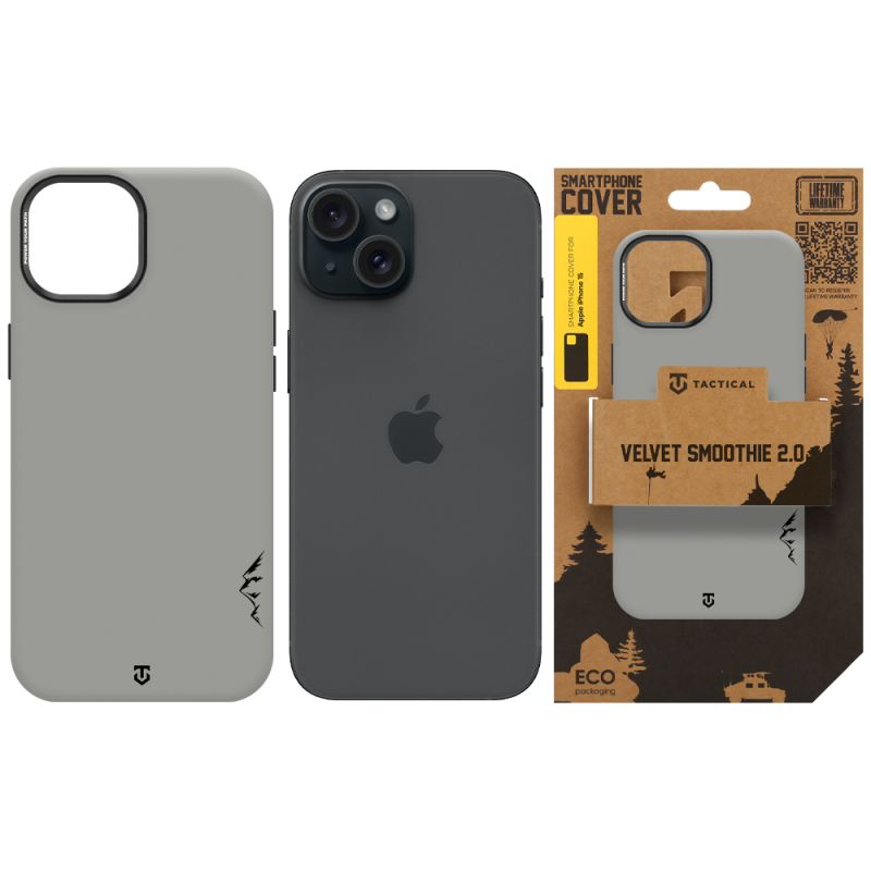 Tactical MagForce Velvet Smoothie 2.0 Kryt pro Apple iPhone 15 Foggy