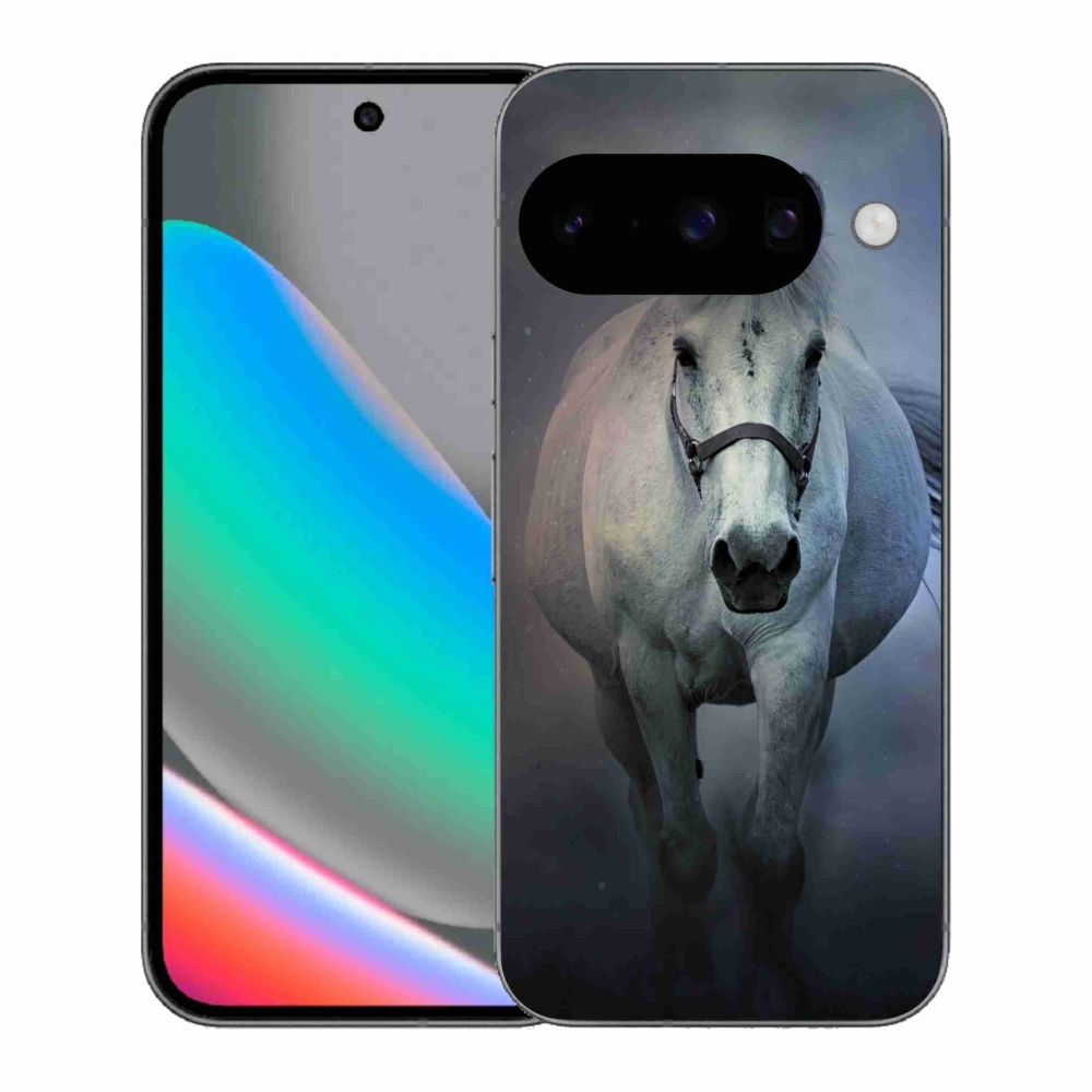 Gelový kryt mmCase na Google Pixel 10 - běžící bílý kůň