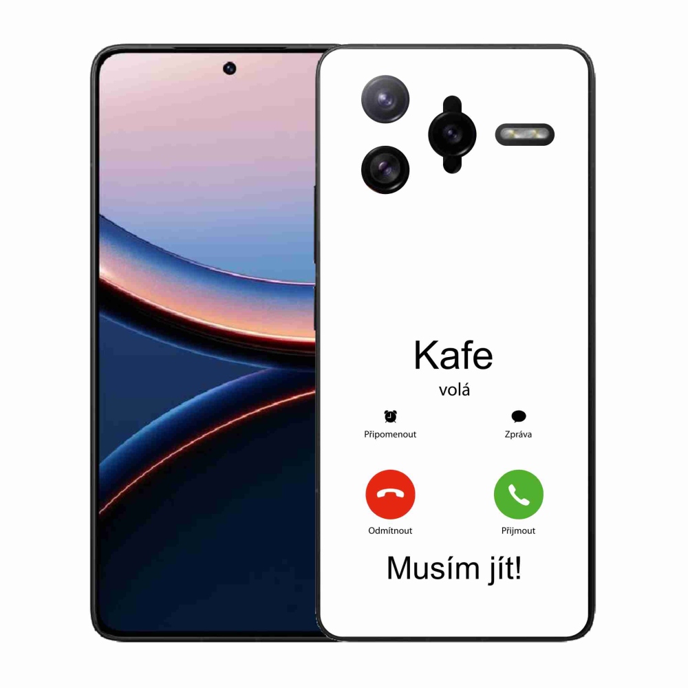 Gelový kryt mmCase na Xiaomi Poco F7 Ultra - kafe volá bílé pozadí