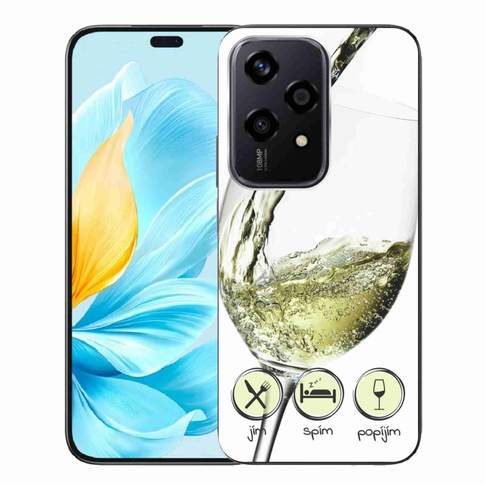 Gelový obal mmCase na Honor 200 Lite 5G - sklenička vína bílé