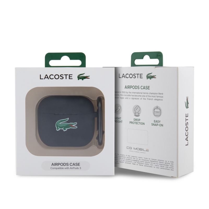 Lacoste Liquid Silicone Croc Logo Pouzdro pro AirPods 3 Black