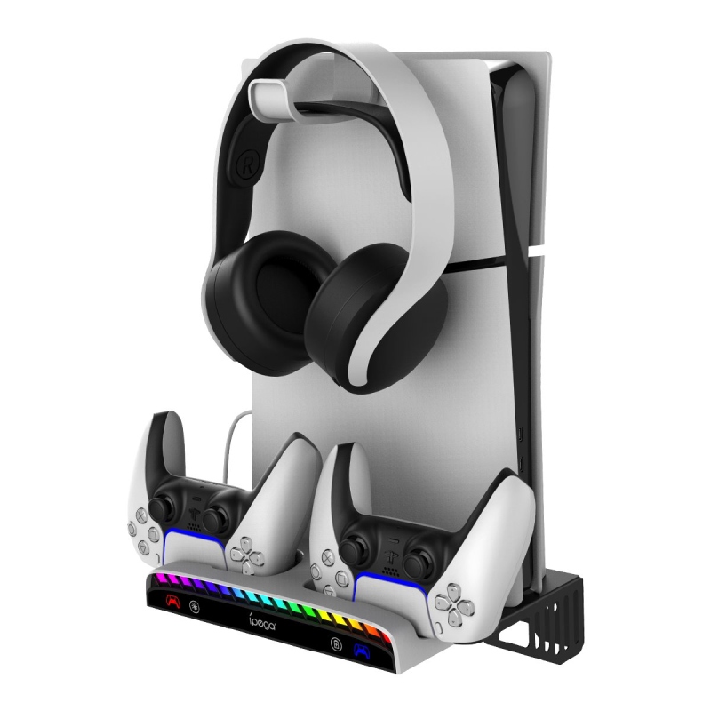 iPega P5S011 Stojan na Stěnu pro PS5/PS5 Slim s Dual Charger Dock pro PS5 Ovladač 