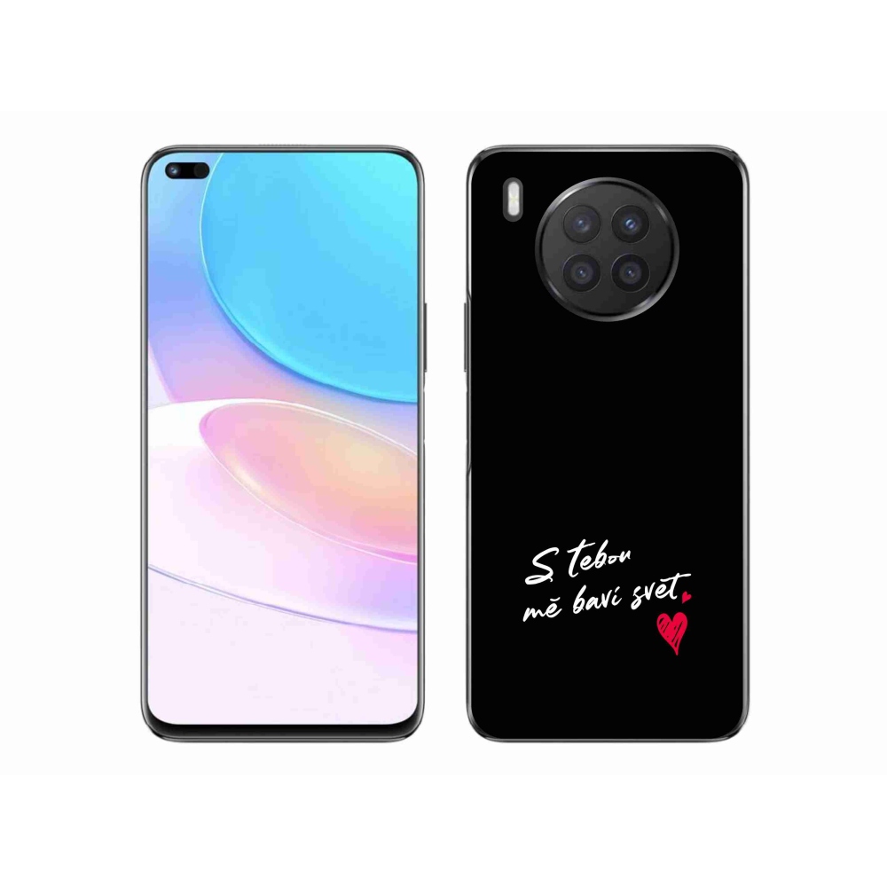Gelový kryt mmCase na Huawei Nova 8i - zamilovaný text 1 černé pozadí