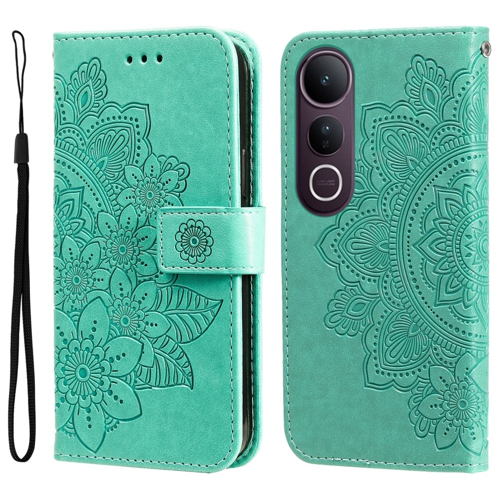Mandala knížkové pouzdro na Vivo V50 Lite 4G/5G - modrozelené
