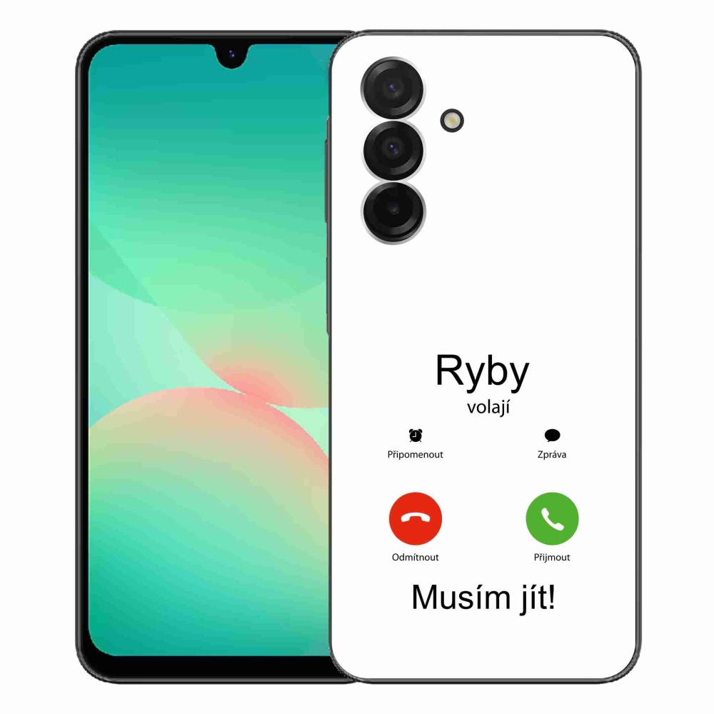Gelový kryt mmCase na Samsung Galaxy A26 5G - ryby volají bílé pozadí
