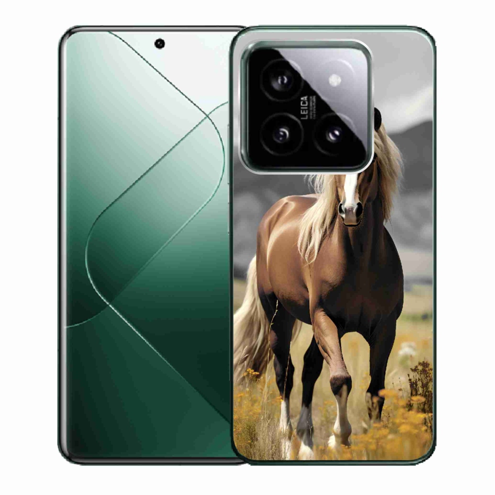 Gelový kryt mmCase na Xiaomi 14 - hnědý kůň 1