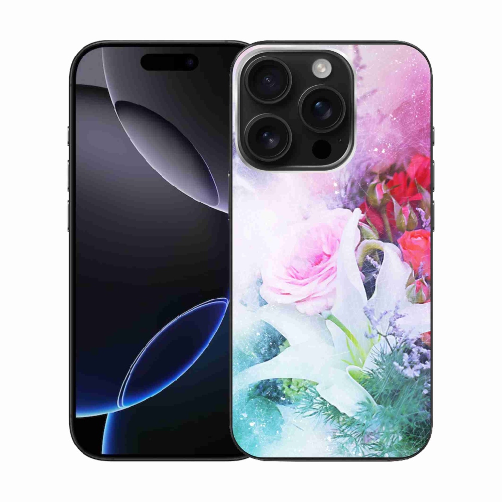 Gelový kryt mmCase na iPhone 16 Pro - květiny 4