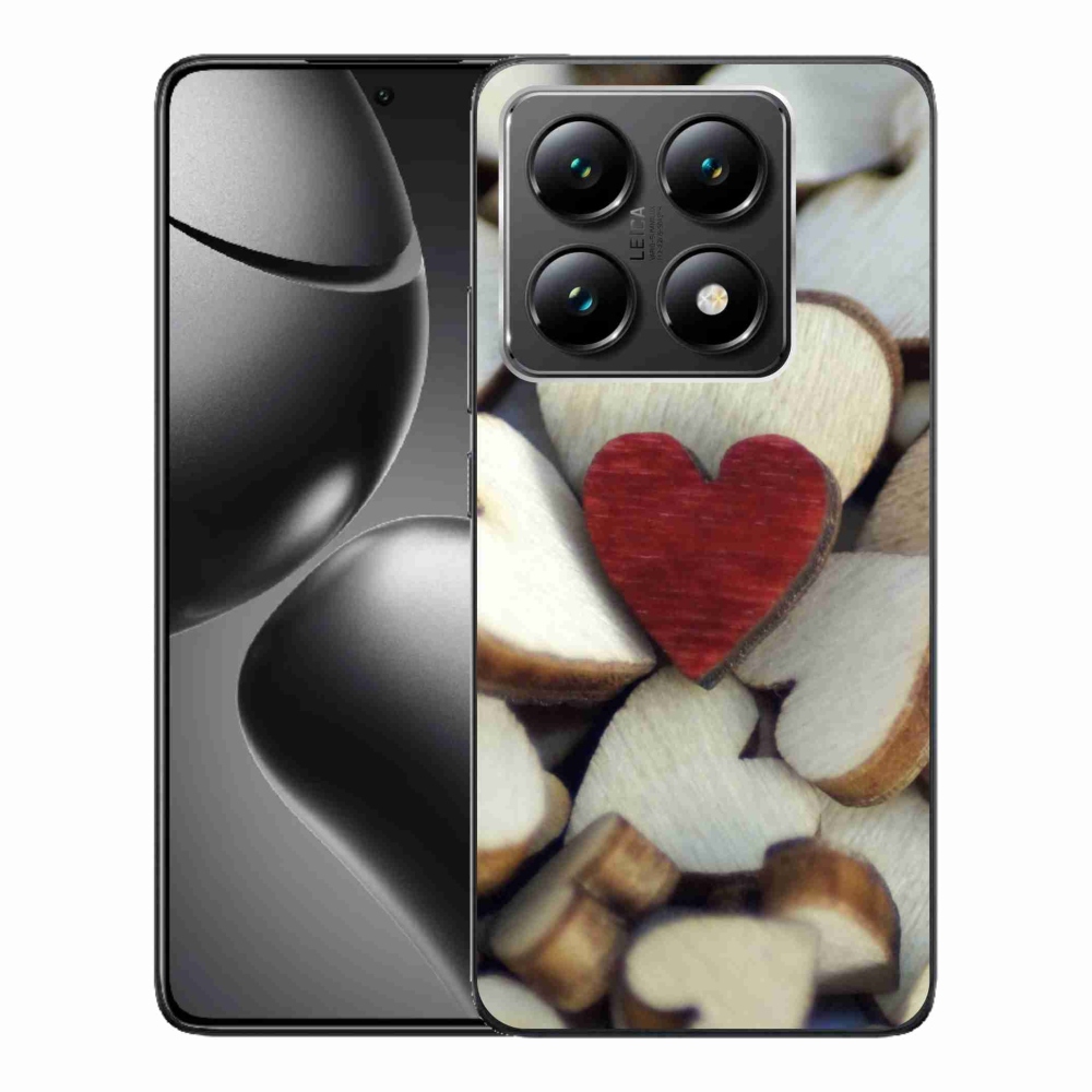 Gelový kryt mmCase na Xiaomi 14T - gravírované červené srdce 