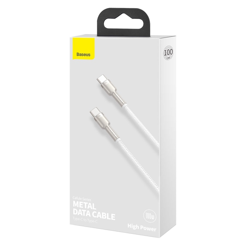 Baseus Cafule Metal Series Datový Kabel USB-C - USB-C 100W 1m White