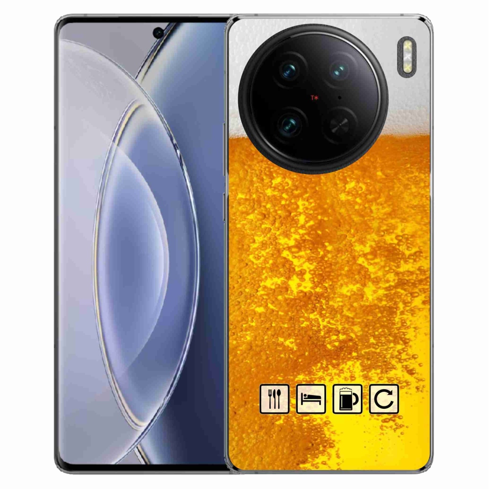 Gelový kryt mmCase na Vivo X90 Pro - pivní motiv 3