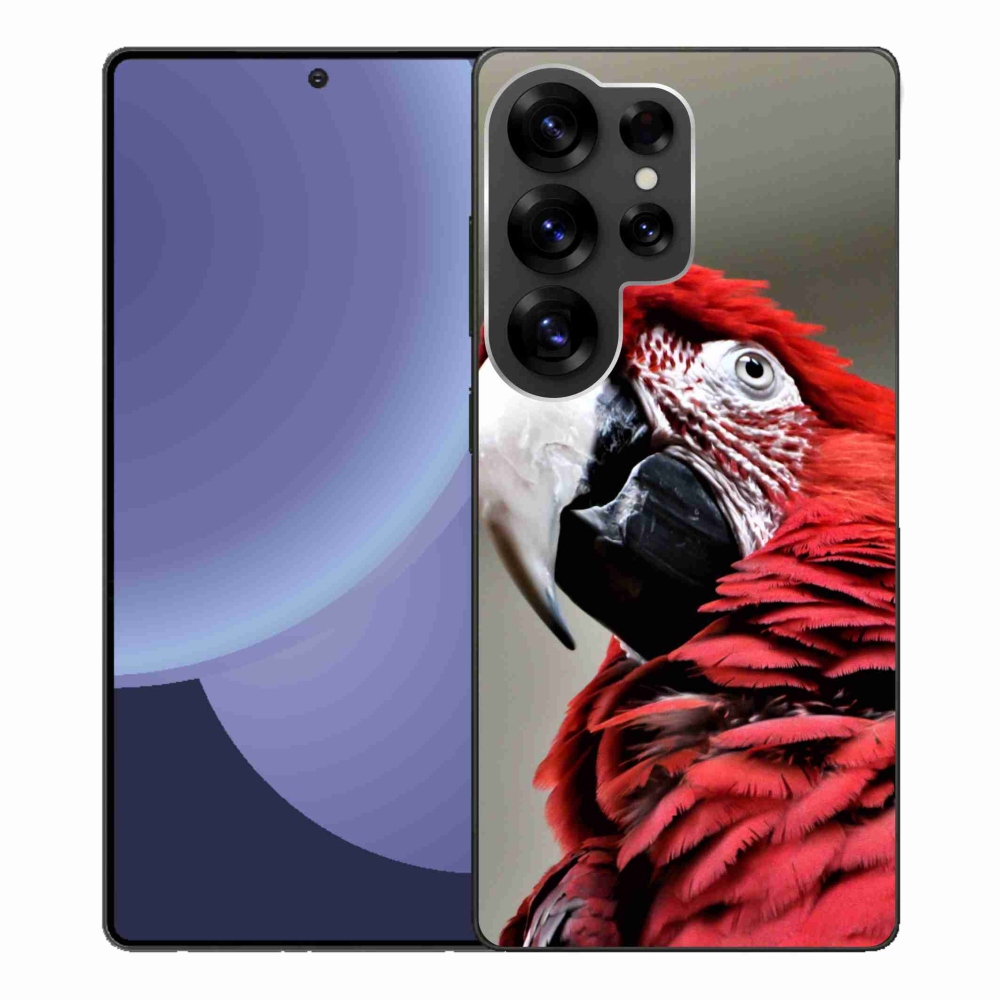 Gelový kryt mmCase na Samsung Galaxy S25 Ultra - papoušek ara červený