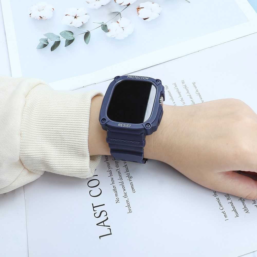 Integral ochranné silikonové pouzdro s řemínkem na Apple Watch Ultra 49mm - modré