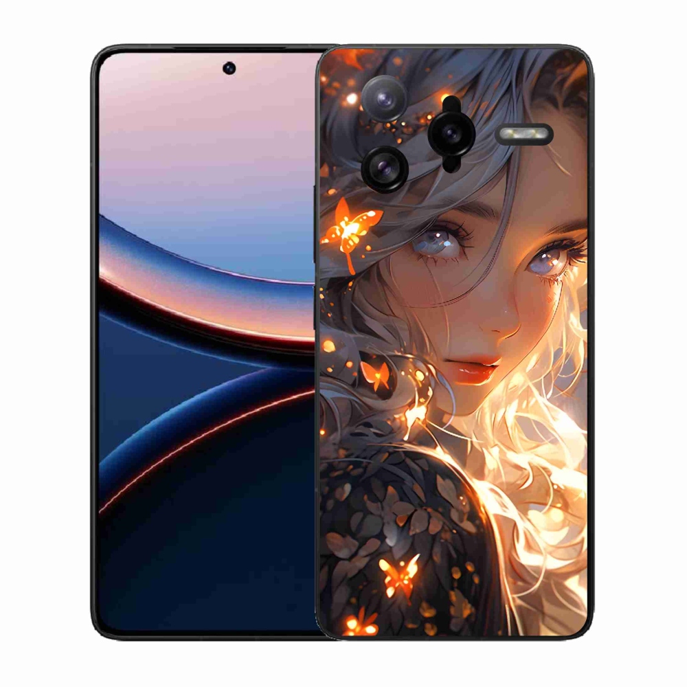 Gelový kryt mmCase na Xiaomi Poco F7 Ultra - dívka a motýli