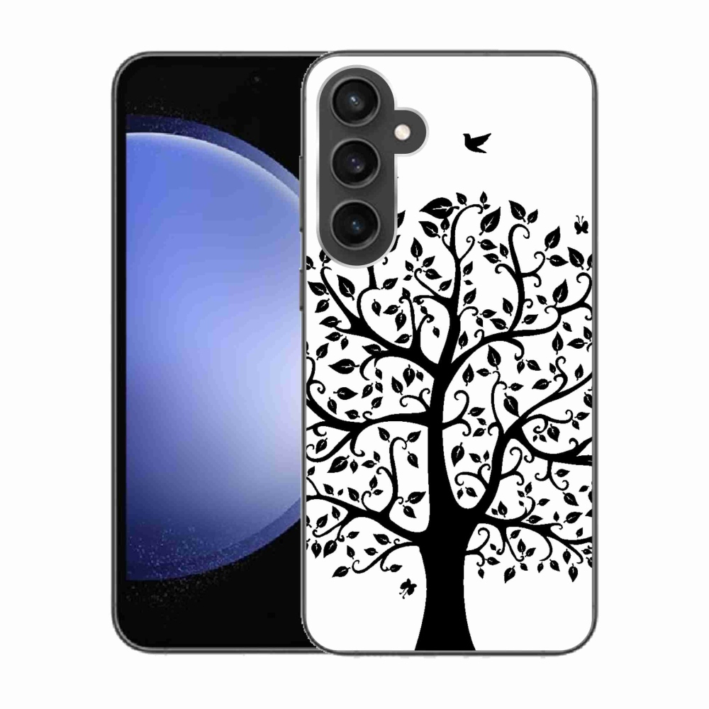 Gelový kryt mmCase na Samsung Galaxy S23 FE - černobílý strom