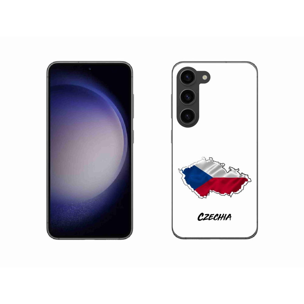 Gelový kryt mmCase na Samsung Galaxy S23 5G - Czechia bílé pozadí
