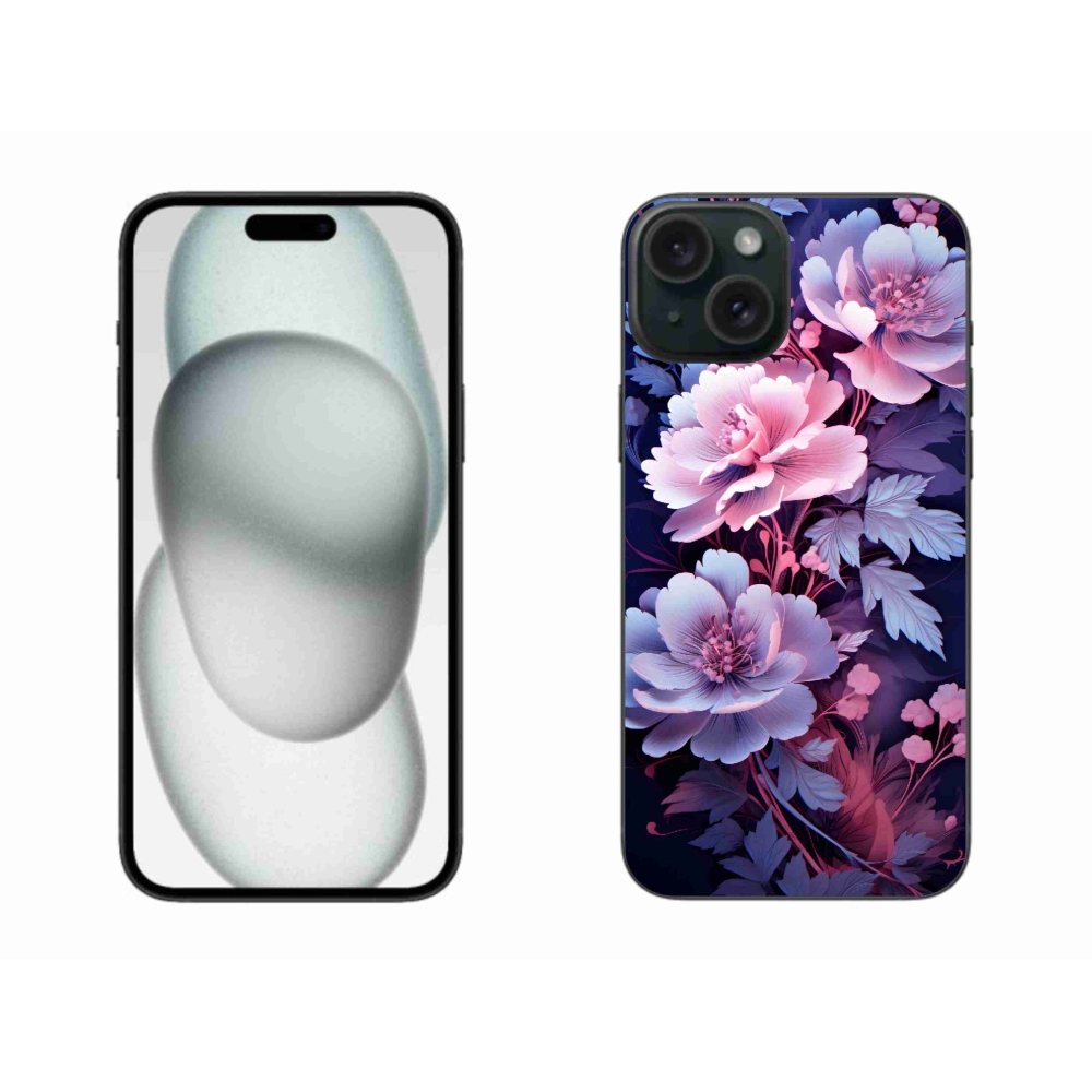 Gelový kryt mmCase na iPhone 15 Plus - květiny 11