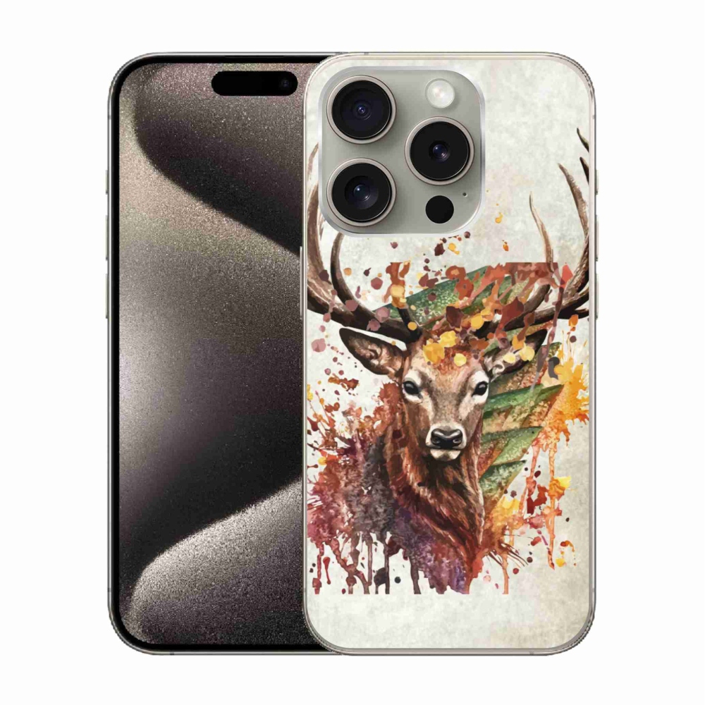 Gelový obal mmCase na iPhone 15 Pro - jelen 1