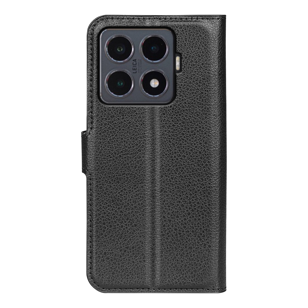 Litchi knížkové pouzdro na Xiaomi 15T Pro - černé