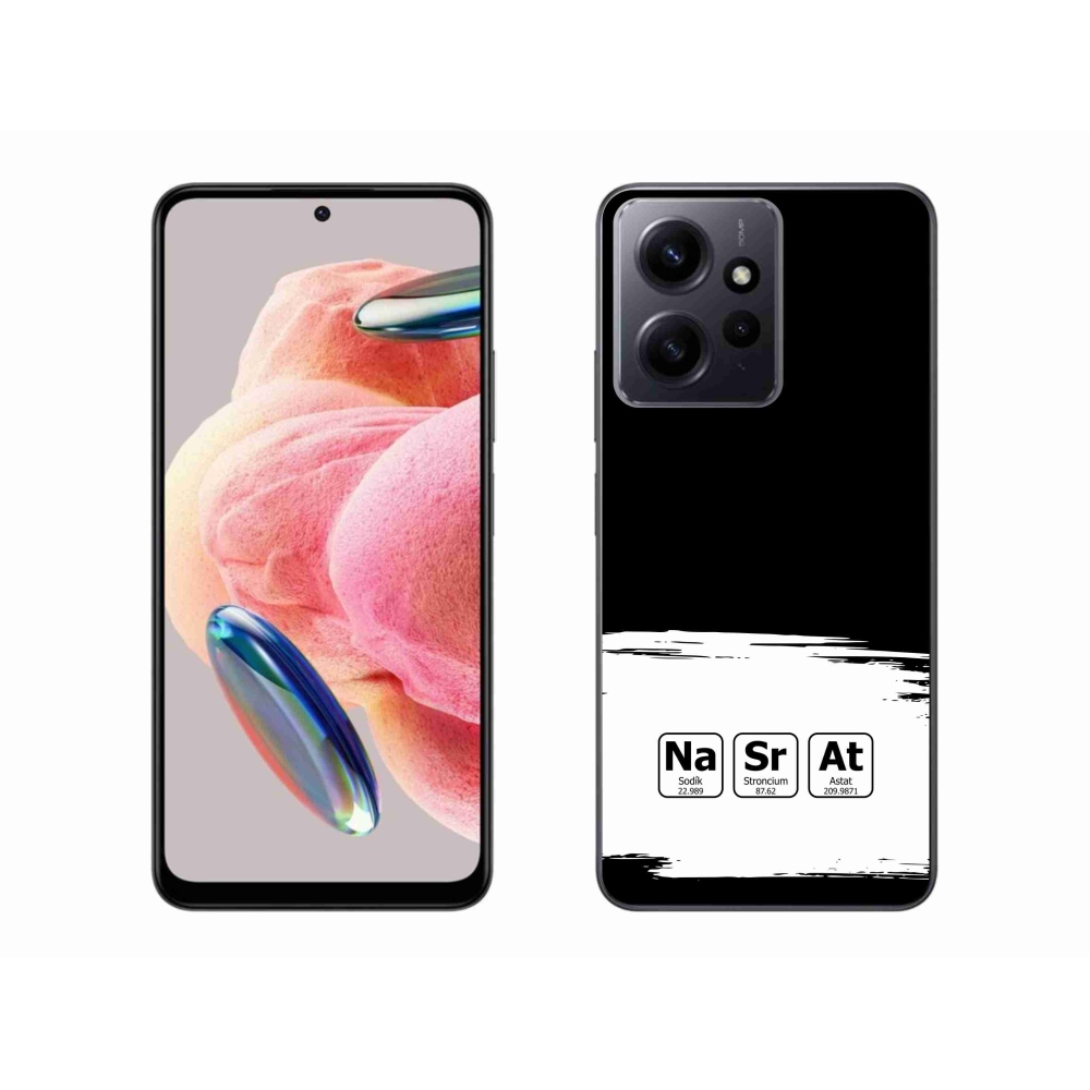 Gelový kryt mmCase na Xiaomi Redmi Note 12 4G - chemické prvky bíločerné pozadí