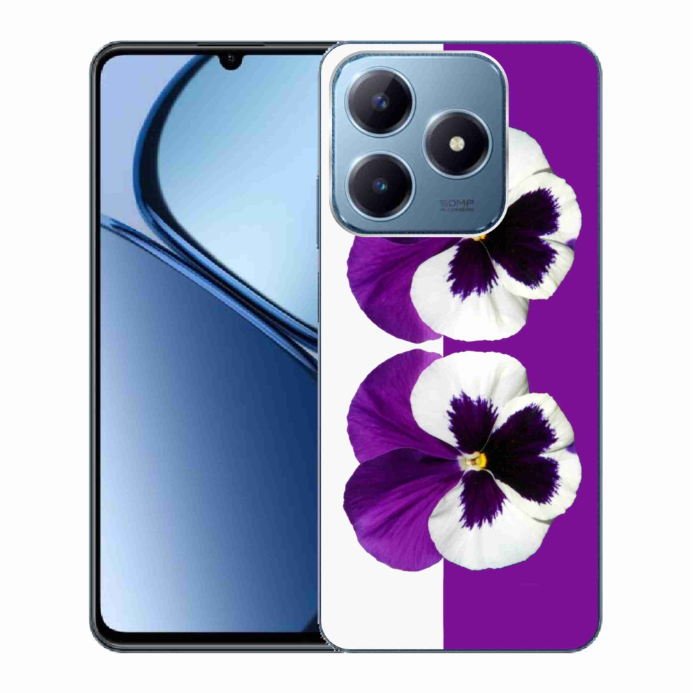 Gelový kryt mmCase na Realme C63 - fialovobílý květ