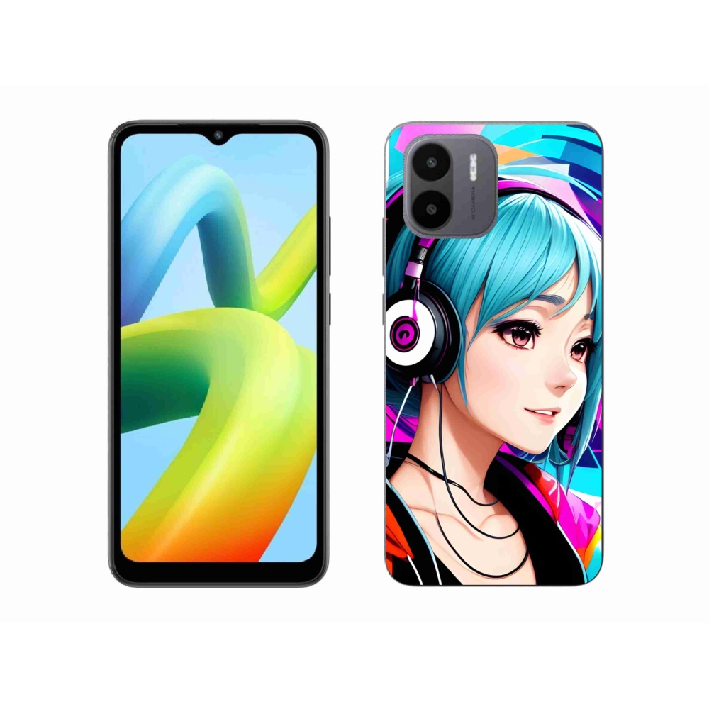 Gelový kryt mmCase na Xiaomi Redmi A1/Redmi A2 - dívka se sluchátky