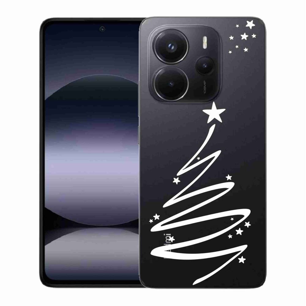 Gelový kryt mmCase na Xiaomi Redmi Note 14 - bílý stromeček na průhledném pozadí