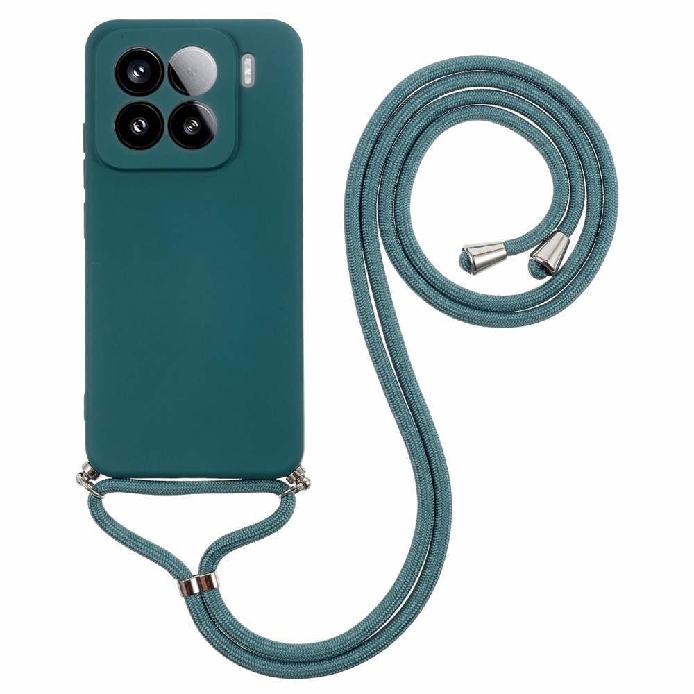 Lining gelový obal se šňůrkou na Xiaomi 15 Pro - tmavězelený
