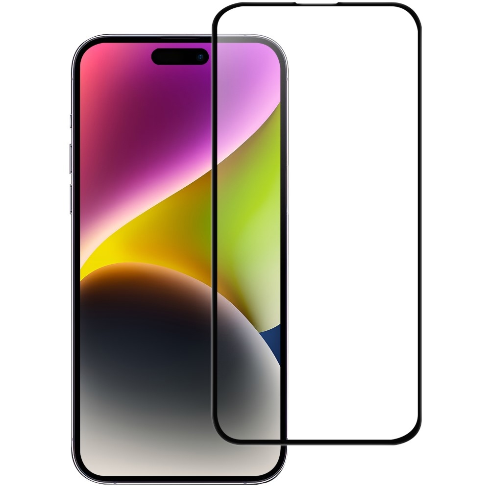 Celoplošné tvrzené sklo na iPhone 15 Pro - černé
