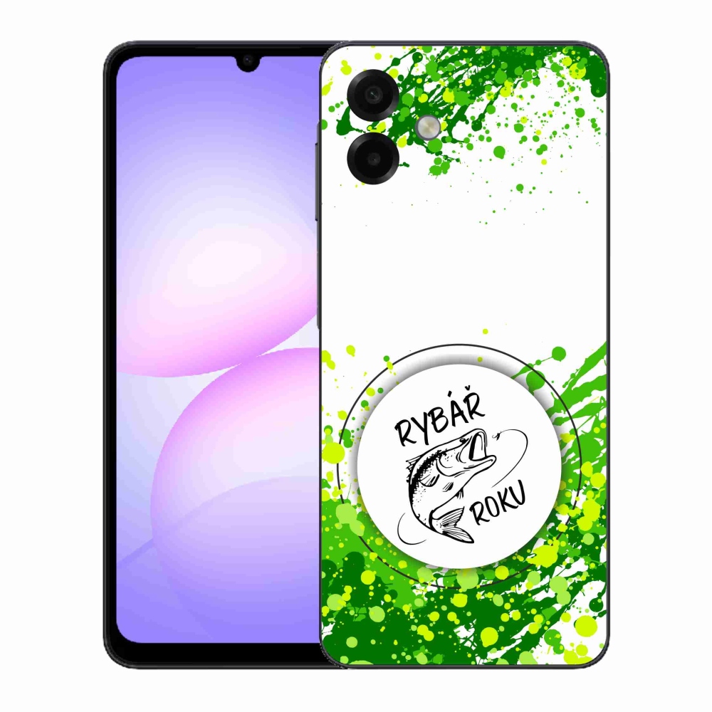 Gelový kryt mmCase na Samsung Galaxy A07 4G - rybář roku bílé pozadí