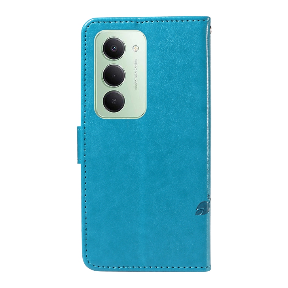 Flowery knížkové pouzdro na Xiaomi Redmi 15 4G (171mm) - modré