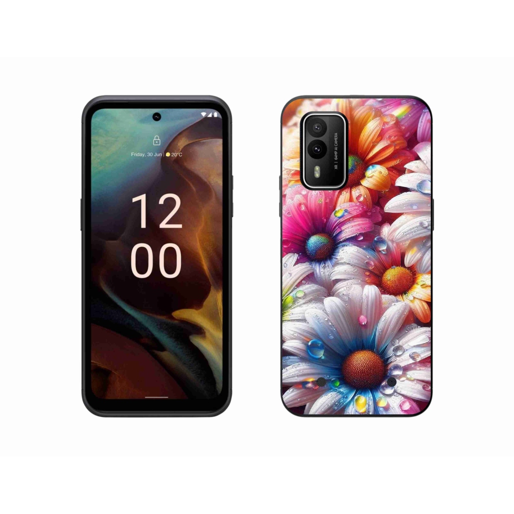 Gelový kryt mmCase na Nokia XR21 - barevné kopretiny