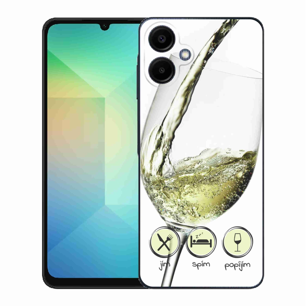 Gelový kryt mmCase na Samsung Galaxy A06 4G - sklenička vína bílé