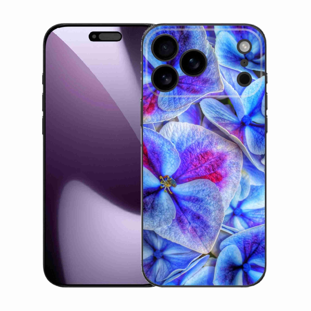 Gelový kryt mmCase na iPhone 17 Pro Max - modré květy 1