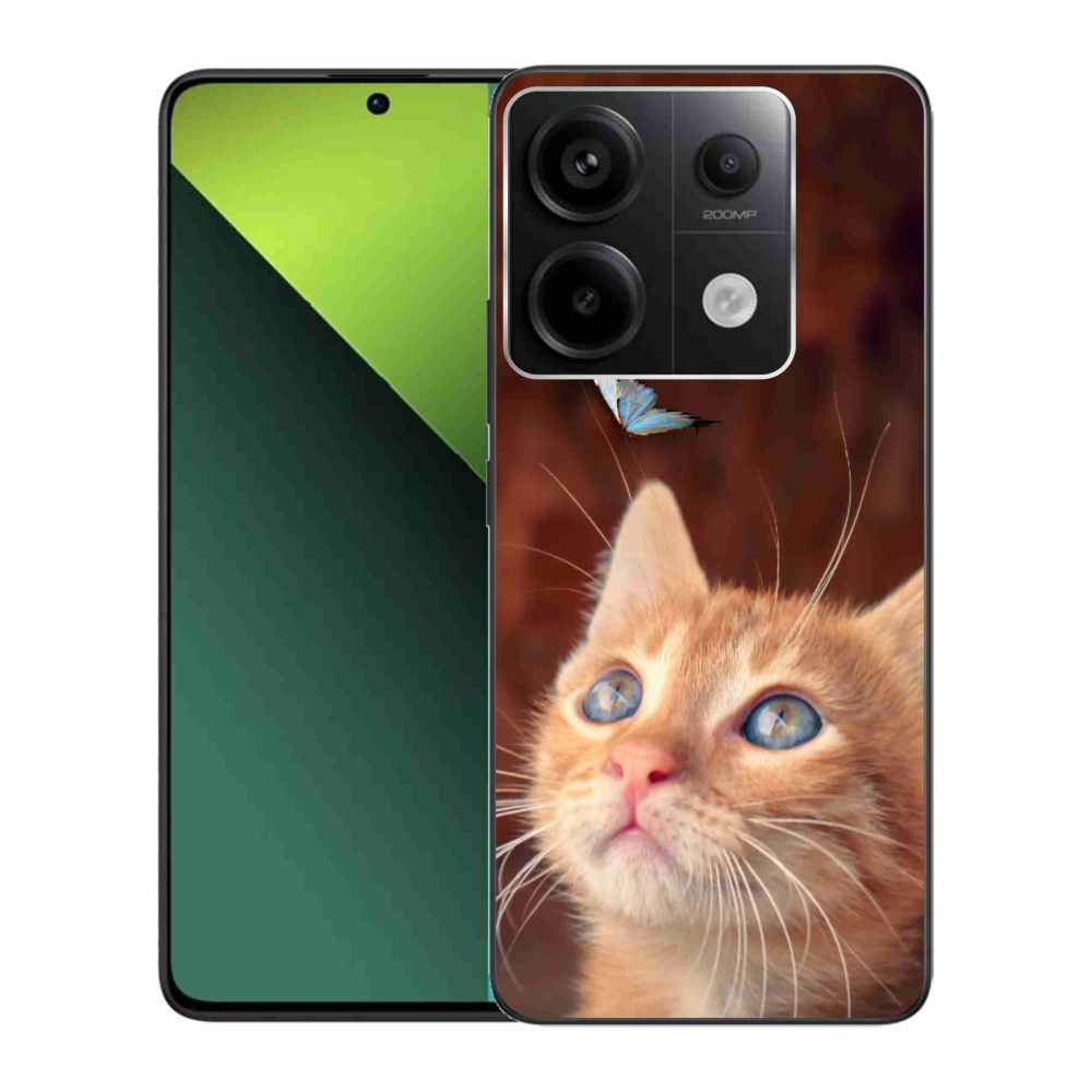 Gelový kryt mmCase na Xiaomi Redmi Note 13 Pro 5G/Poco X6 5G - motýl a kotě