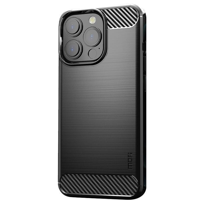 Mofi odolný gelový texturovaný obal na mobil iPhone 14 Pro Max 6.7 - černý