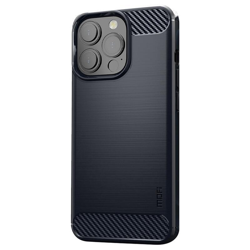 Mofi odolný gelový texturovaný obal na mobil iPhone 14 Pro Max 6.7 - tmavěmodrý