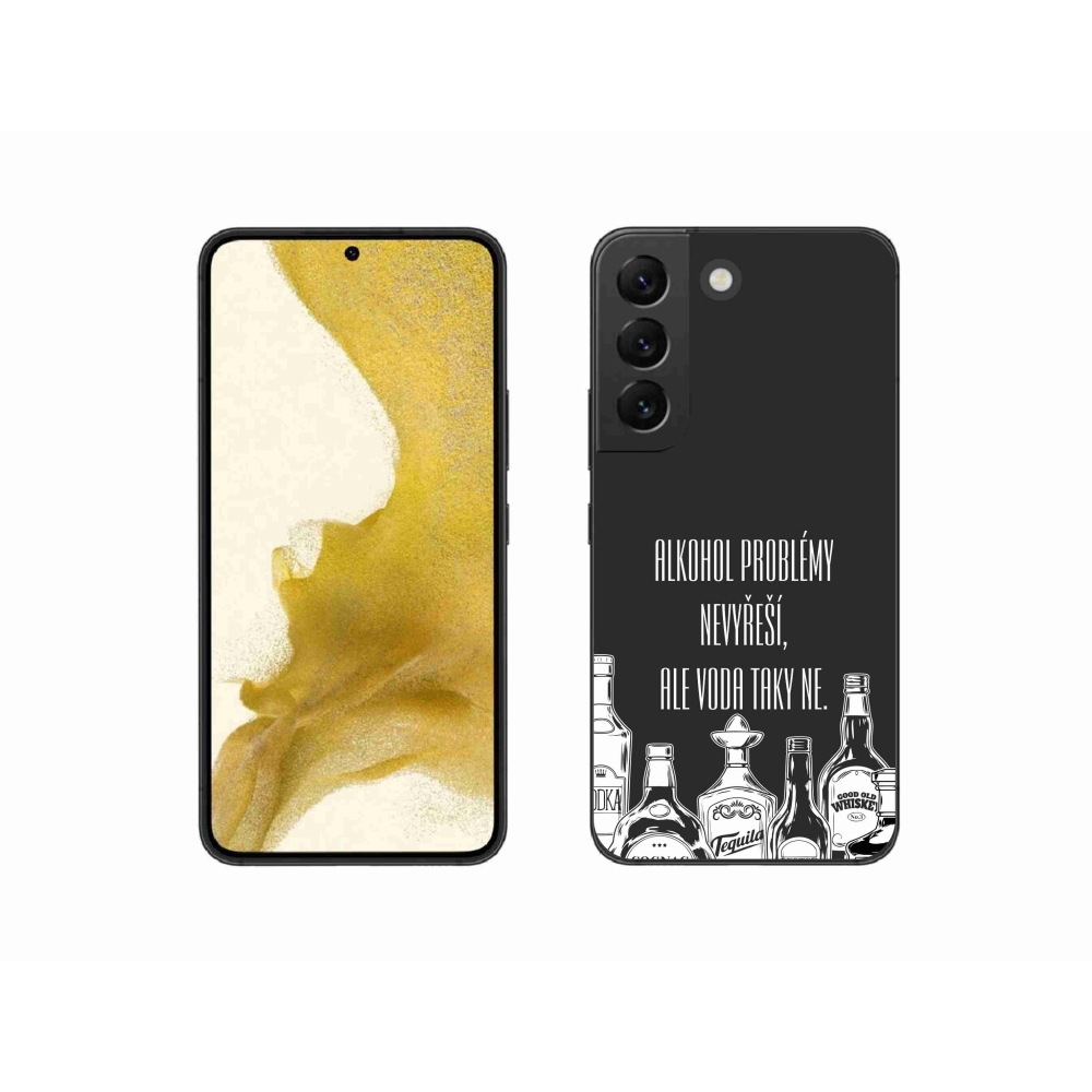 Gelový kryt mmCase na Samsung Galaxy S22 5G - vtipný text černé pozadí